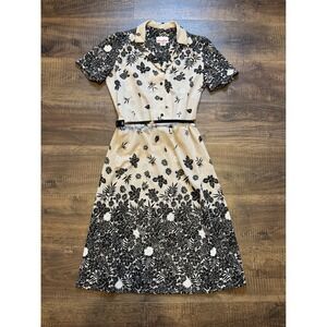 Vintage Joan Curtis Floral Print Dress‎